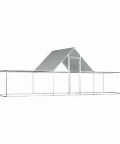 vidaXL Chicken Coop 6x2x2 m Galvanised Steel