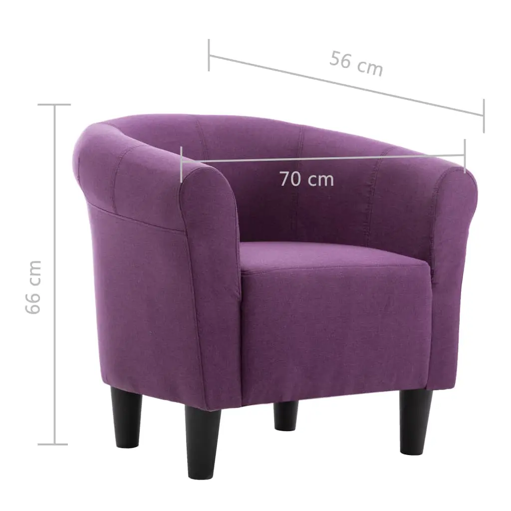 vidaXL Armchair Purple Fabric