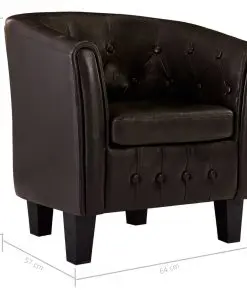 vidaXL Tub Chair Brown Faux Leather