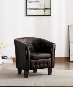 vidaXL Tub Chair Brown Faux Leather