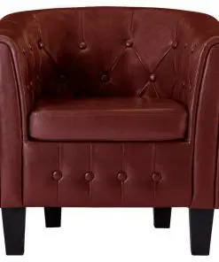 vidaXL Tub Chair Wine Red Faux Leather