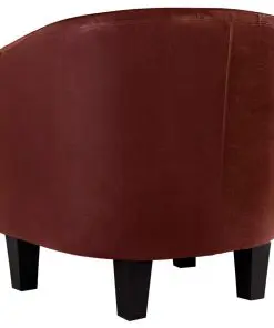 vidaXL Tub Chair Wine Red Faux Leather