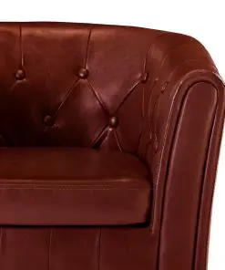 vidaXL Tub Chair Wine Red Faux Leather