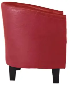 vidaXL Tub Chair Red Faux Leather