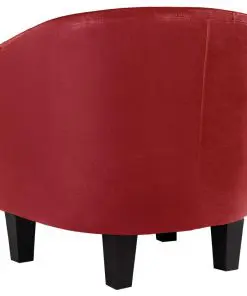 vidaXL Tub Chair Red Faux Leather