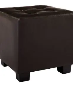 vidaXL Tub Chair with Footstool Brown Faux Leather