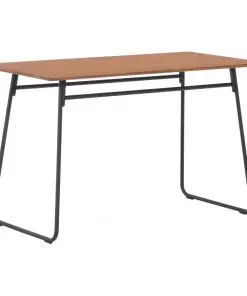 vidaXL Dining Table Brown 120x60x73 cm Solid Plywood Steel