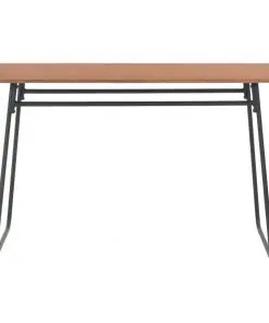 vidaXL Dining Table Brown 120x60x73 cm Solid Plywood Steel