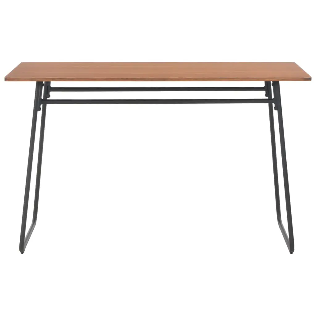 vidaXL Dining Table Brown 120x60x73 cm Solid Plywood Steel