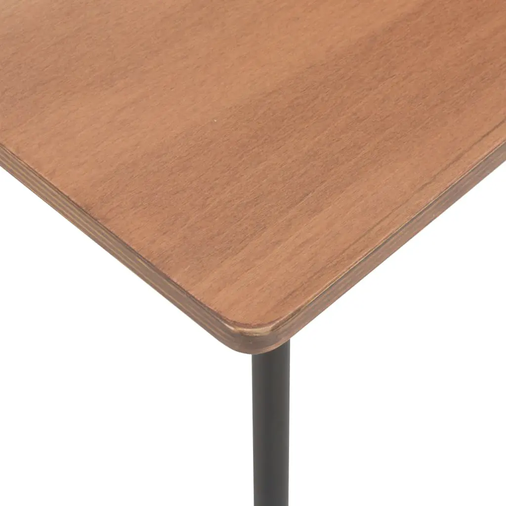 vidaXL Dining Table Brown 120x60x73 cm Solid Plywood Steel
