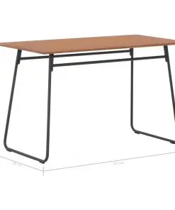 vidaXL Dining Table Brown 120x60x73 cm Solid Plywood Steel