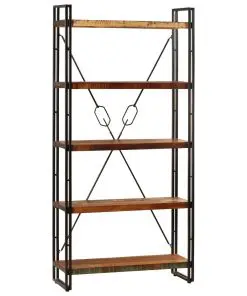 vidaXL 5-Tier Bookcase 90x30x180 cm Solid Reclaimed Wood