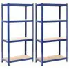 vidaXL Storage Shelves 2 pcs Blue 80x40x160 cm Steel and MDF