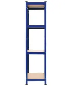 vidaXL Storage Shelves 2 pcs Blue 80x40x160 cm Steel and MDF
