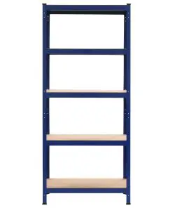 vidaXL Storage Shelves 2 pcs Blue 80x40x180 cm Steel and MDF