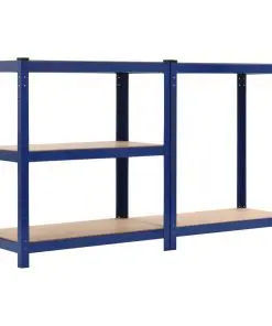 vidaXL Storage Shelves 2 pcs Blue 80x40x180 cm Steel and MDF