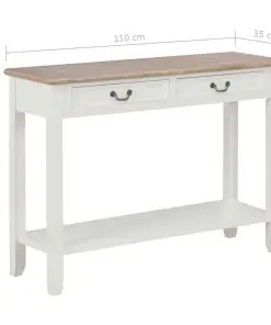vidaXL Console Table White 110x35x80 cm Wood