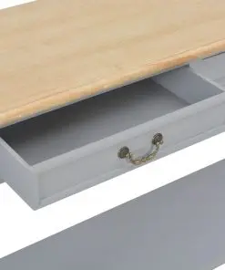 vidaXL Console Table Grey 110x35x80 cm Wood