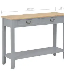 vidaXL Console Table Grey 110x35x80 cm Wood
