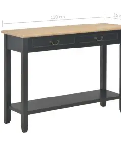 vidaXL Console Table Black 110x35x80 cm Wood