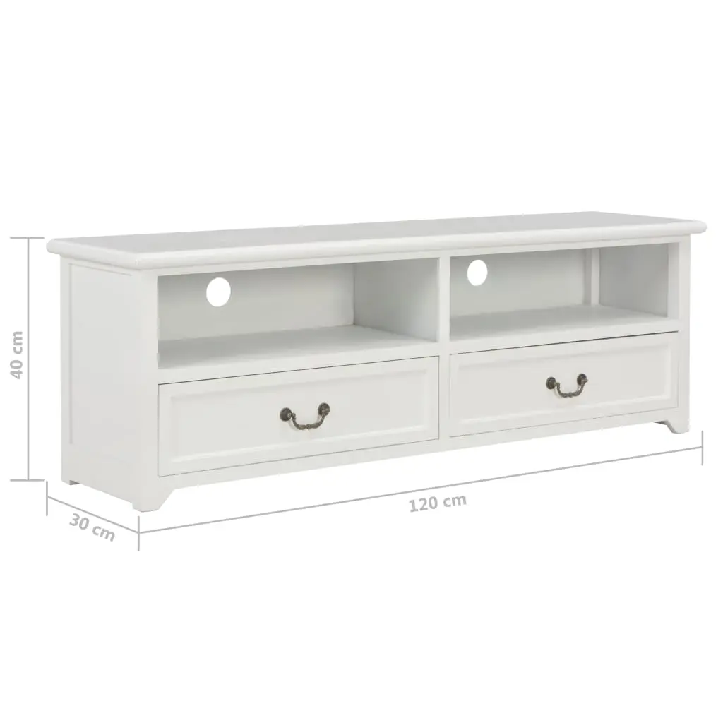 vidaXL TV Cabinet White 120x30x40 cm Wood