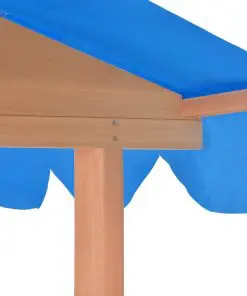 vidaXL Kids Playhouse with Sandbox Fir Wood Blue UV50