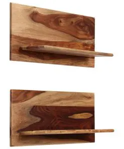 vidaXL Wall Shelves 2 pcs 58x26x20 cm Solid Sheesham Wood