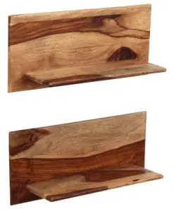 vidaXL Wall Shelves 2 pcs 58x26x20 cm Solid Sheesham Wood