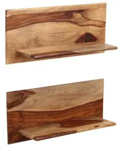 vidaXL Wall Shelves 2 pcs 58x26x20 cm Solid Sheesham Wood