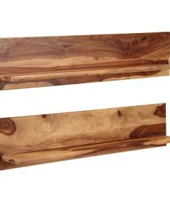 vidaXL Wall Shelves 2 pcs 118x26x20 cm Solid Sheesham Wood