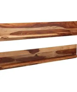 vidaXL Wall Shelves 2 pcs 169x26x20 cm Solid Sheesham Wood