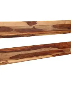 vidaXL Wall Shelves 2 pcs 169x26x20 cm Solid Sheesham Wood