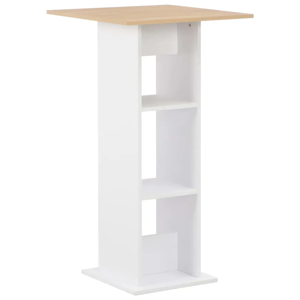 vidaXL Bar Table White 60x60x110 cm