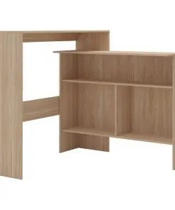 vidaXL Bar Table with 2 Table Tops Oak 130x40x120 cm