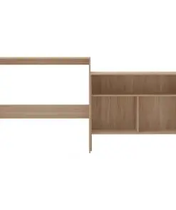 vidaXL Bar Table with 2 Table Tops Oak 130x40x120 cm