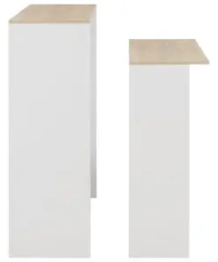 vidaXL Bar Table with 2 Table Tops White and Oak 130x40x120 cm