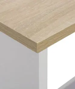 vidaXL Bar Table with 2 Table Tops White and Oak 130x40x120 cm