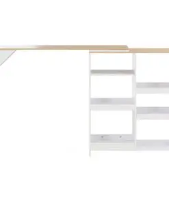 vidaXL Bar Table with Moveable Shelf White 138x40x120 cm