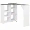 vidaXL Bar Table with Moveable Shelf White 138x40x120 cm