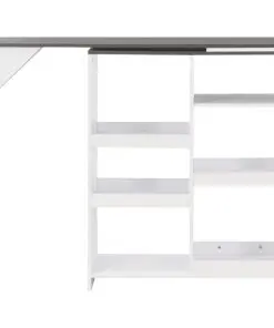vidaXL Bar Table with Moveable Shelf White 138x40x120 cm