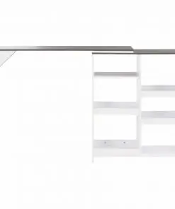 vidaXL Bar Table with Moveable Shelf White 138x40x120 cm