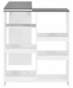 vidaXL Bar Table with Moveable Shelf White 138x40x120 cm