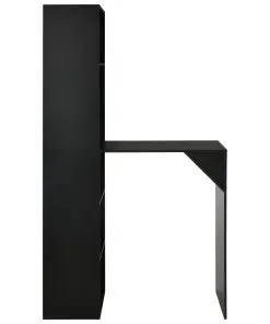vidaXL Bar Table with Cabinet Black 115x59x200 cm