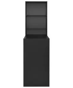 vidaXL Bar Table with Cabinet Black 115x59x200 cm
