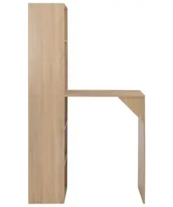 vidaXL Bar Table with Cabinet Oak 115x59x200 cm