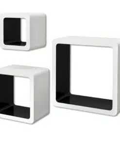 vidaXL Wall Cube Shelves 6 pcs White and Black