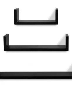 vidaXL Wall Shelves 6 pcs Black