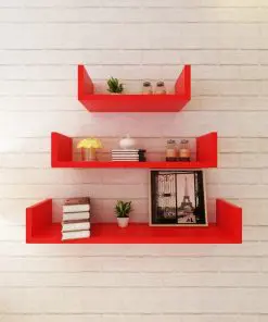 vidaXL Wall Shelves 6 pcs Red