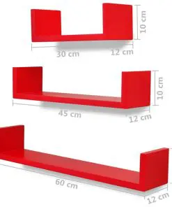 vidaXL Wall Shelves 6 pcs Red