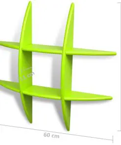 vidaXL Wall Shelves 2 pcs Green